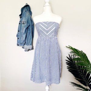 Old Navy Blue & White Striped Strapless Size 14